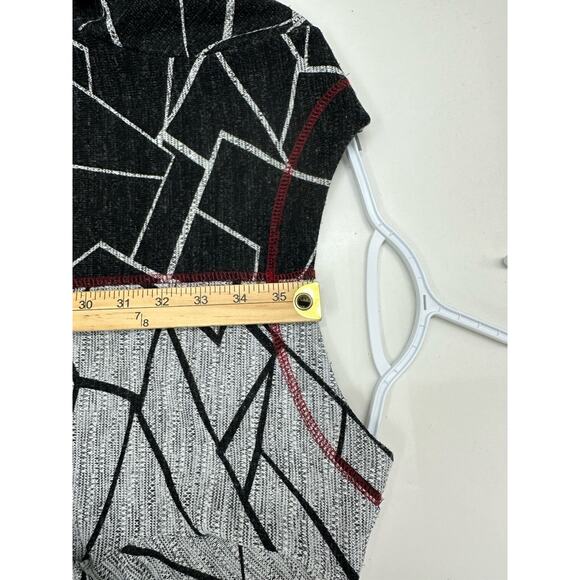 Artex Fashions Womens Dress Size Medium Long Sleeve Black Gray Abstract - Picture 11 of 12